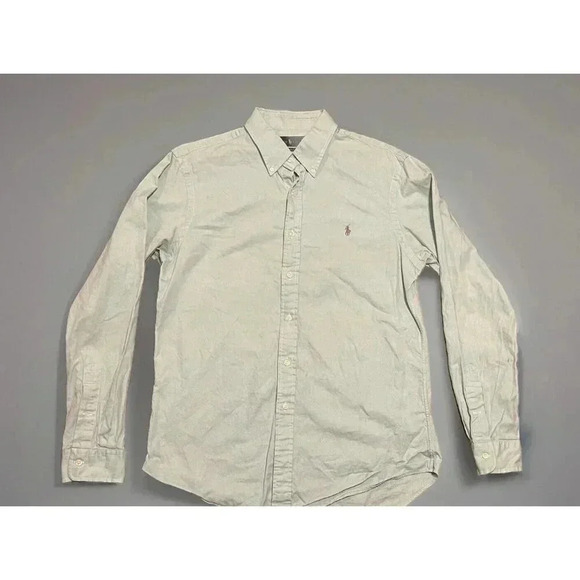 Ralph Lauren Polo Men's Button Down Long‎ Sleeve Light Green Solid Shirt Large - Picture 1 of 9